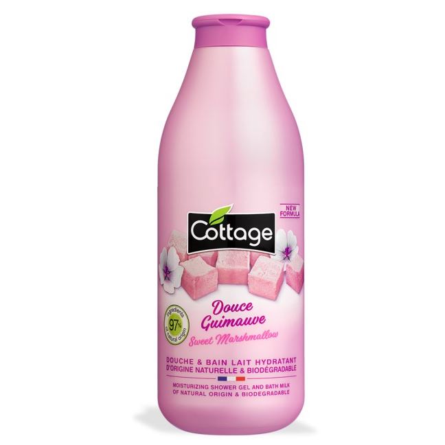 Cottage Гель для душа Moisturizing Shower Gel and Bath Milk Увлажняющий гель для душа и пена для ванны 2 в 1