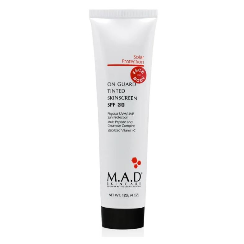 M.A.D Skincare Sun Protection On Guard TINTED Skinscreen Защитный маскирующий крем для лица и тела SPF 30