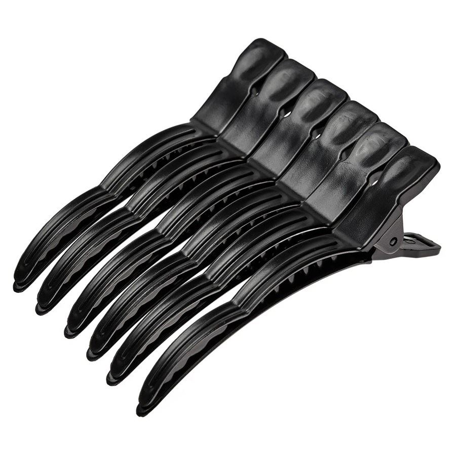 Harizma Professional Аксессуары h10899-15 Зажим для волос пластиковые черные 11 см, 6 шт/уп Зажим для волос пластиковые черные 11 см, 6 шт/уп