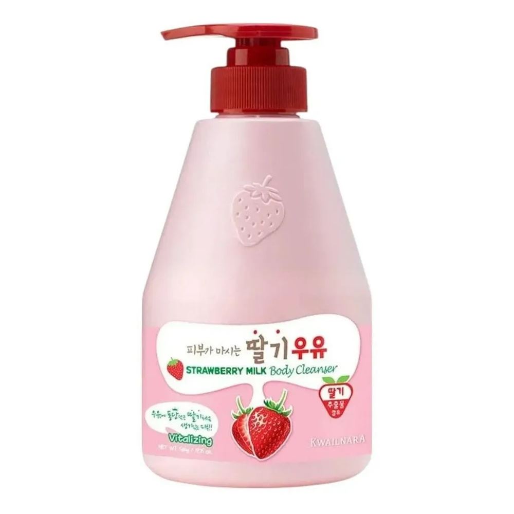 Welcos Skin Care Kwailnara Strawberry Milk Body Cleanser  Гель для тела клубничный 