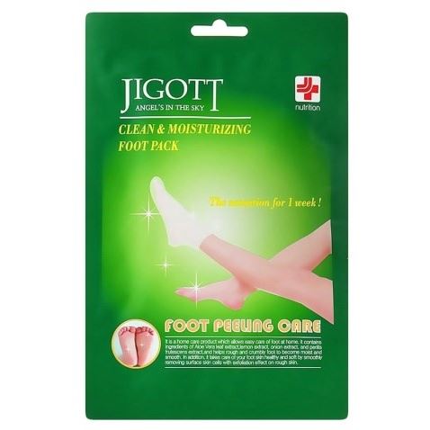 Jigott Cleansing Clean & Moisturizing Foot Pack Отшелушивающие пилинг-носочки 