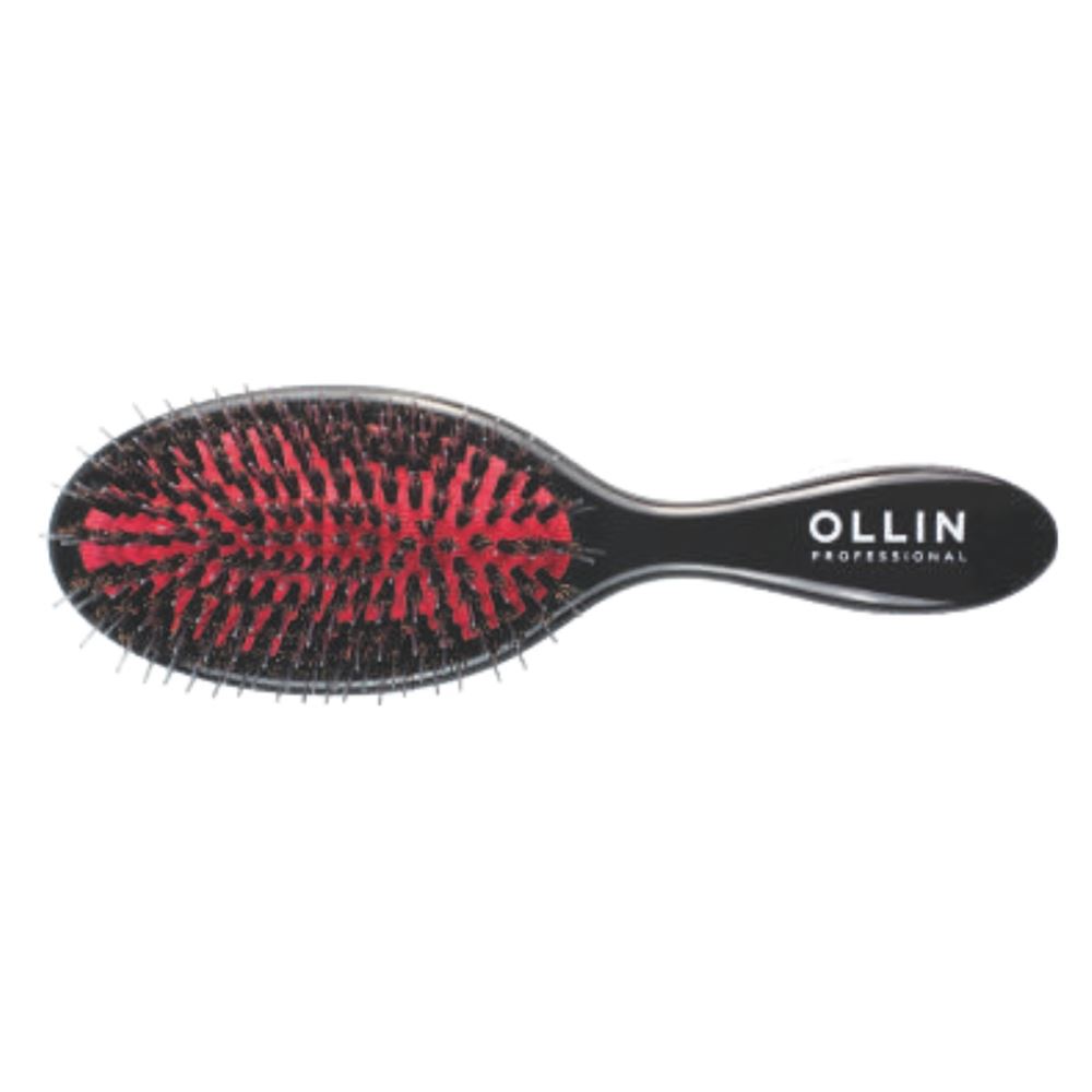 Ollin Professional Accessories Щётка массажная Elegant 11 рядов, комбинированная щетина, средняя Черная Щётка массажная Elegant 11 рядов, комбинированная щетина, средняя