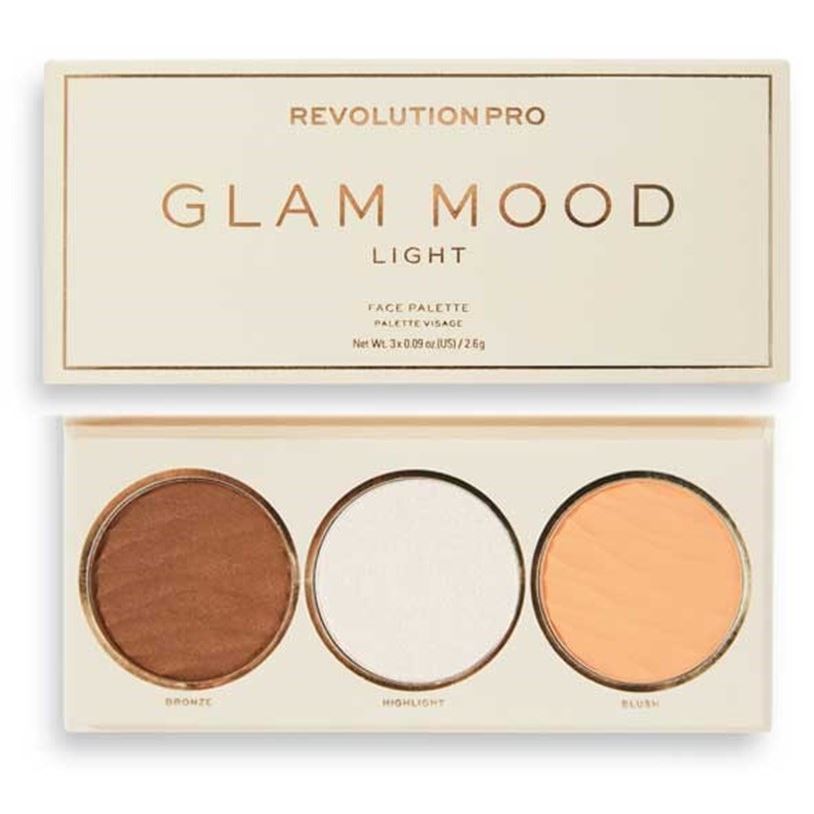 Revolution PRO Make Up Glam Mood Face Palette Light Палетка: бронзер, хайлайтер и румяна