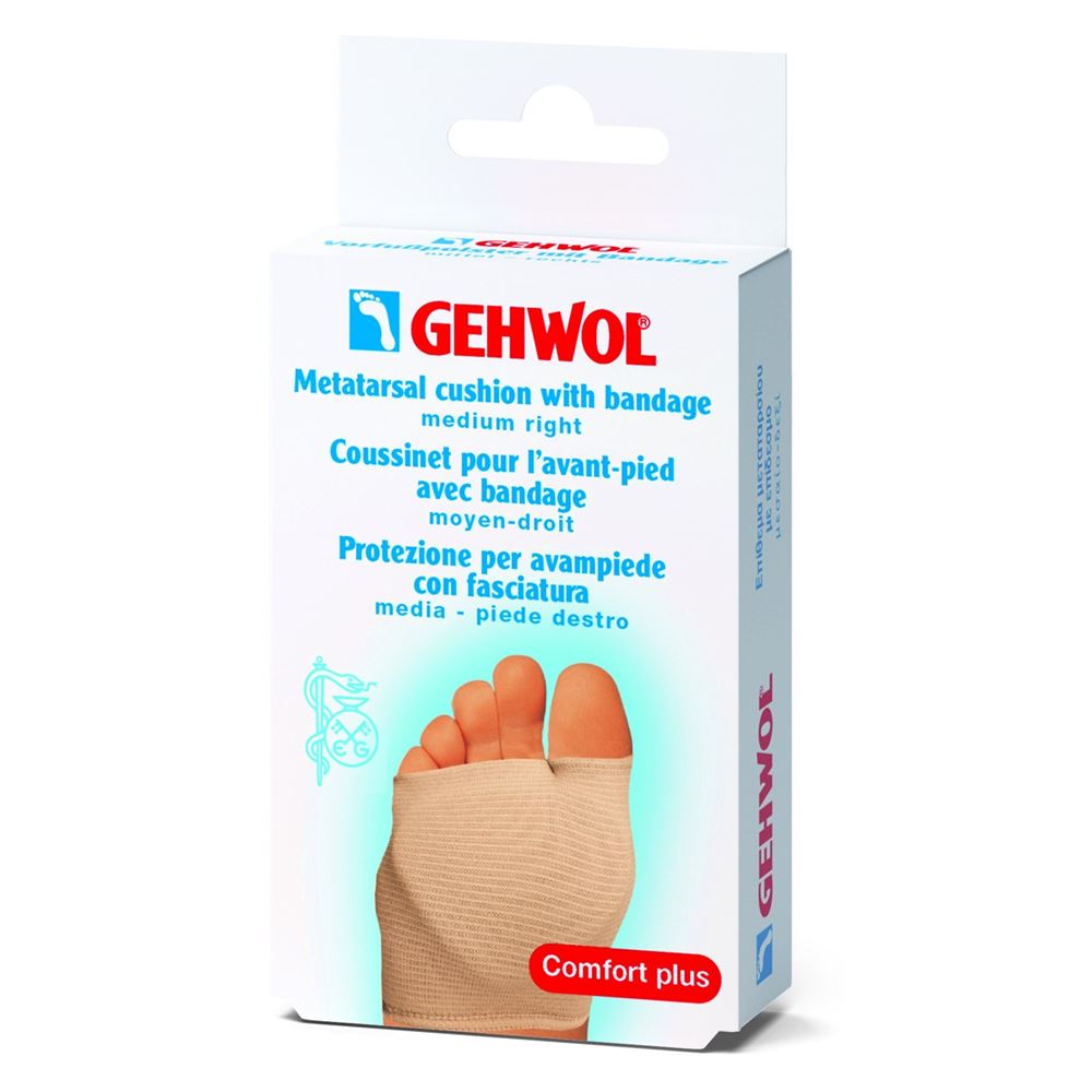 Gehwol Комфорт+ Защита Metatarsal Защитная подушка под плюсну из гель-полимера и бандажа, левая, большая Защитная подушка под плюсну из гель-полимера и бандажа, левая, большая