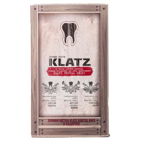 Klatz Brutal Only Набор - Чистая текила, Крепкий джин, Жгучий абсент и  зубная щетка жесткая Набор - зубные пасты: Чистая текила, Крепкий джин, Жгучий абсент и  зубная щетка жесткая