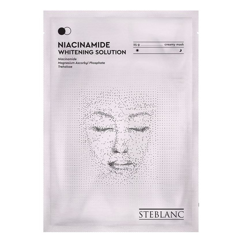 Steblanc Collagen  Niacinamide Whitening Solution Cream Sheet Mask Тканевая маска для лица омолаживающая с ниацинамидом 