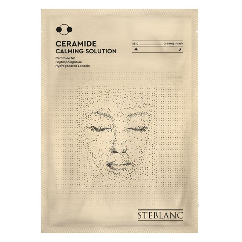 Steblanc Collagen  Ceramide Calming Solution Cream Sheet Mask Тканевая крем маска для лица успокаивающая с церамидами 