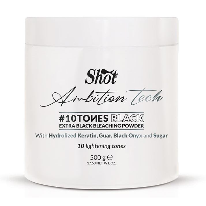 Shot DNA & Ambition Color Ambition Tech 10 Tones Extra Black Bleaching Powder Чёрный обесцвечивающий порошок «10 тонов» для волос