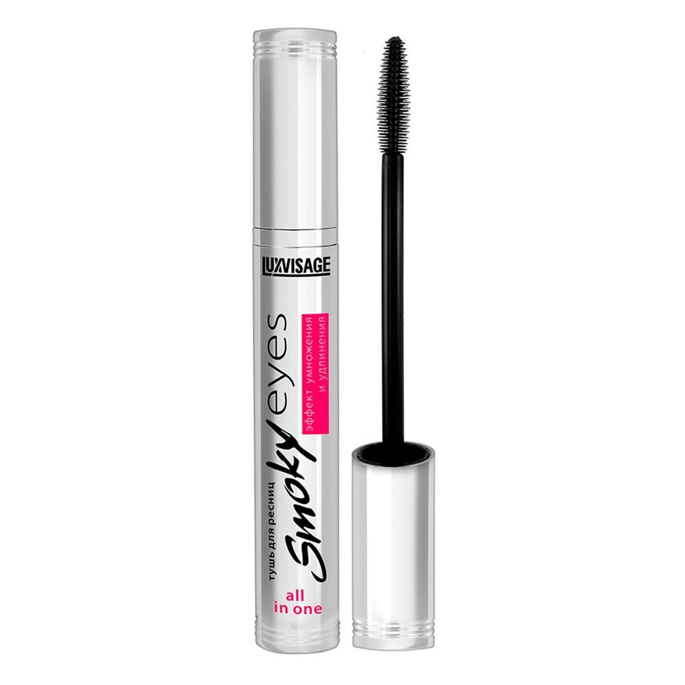 Luxvisage Make Up Тушь для ресниц Smoky Eyes Эффект умножения и удлинения /силикон/ Тушь для ресниц Smoky Eyes Эффект умножения и удлинения /силикон/