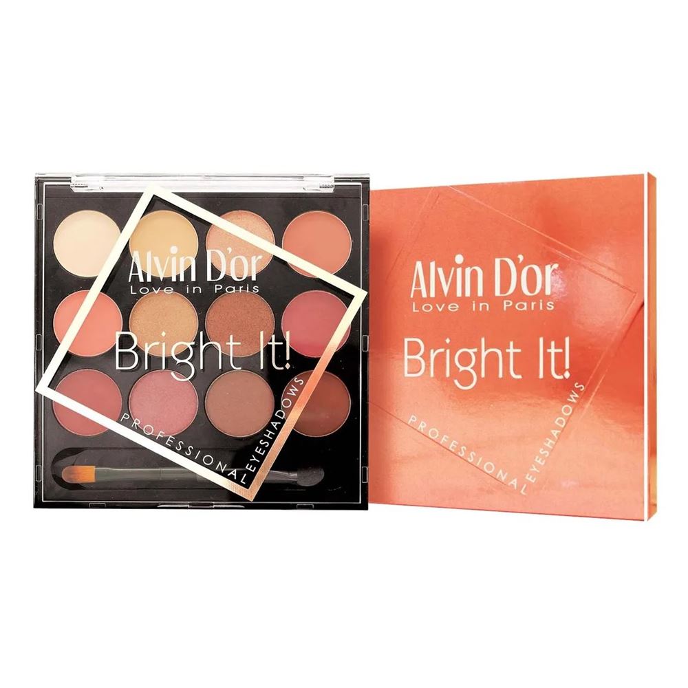 Alvin D or Make Up Bright It! Palett Тени для век палетка 12 оттенков беж-роз-коричн.гамма 