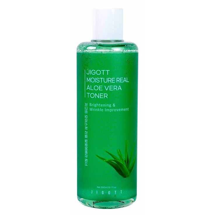Jigott Skin Care Moisture Real Aloe Vera Toner  Тонер для лица увлажняющий с алоэ 