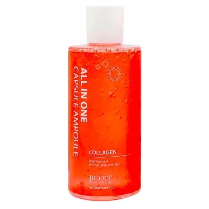 Jigott Skin Care All In One Collagen Capsule Ampoule  Сыворотка для лица с коллагеном 