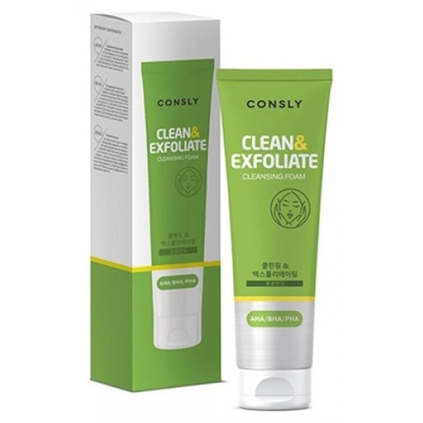 Consly Face Care AHA, BHA, PHA Cleansing Foam “Clean & Exfoliate” Пенка для умывания отшелушивающая с AHA, BHA, PHA кислотами 
