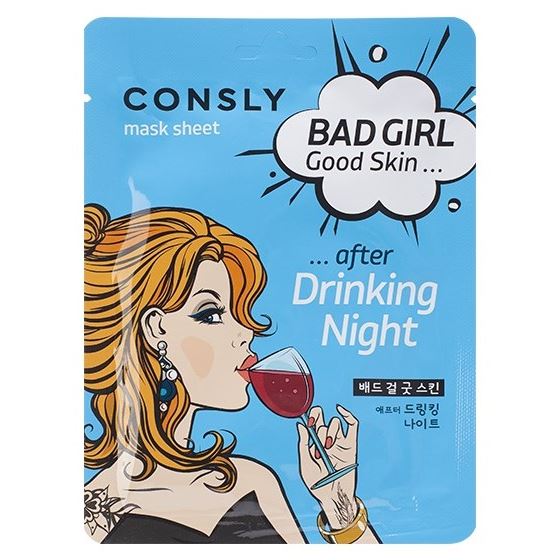 Consly Face Care Bad Girl Good Skin Mask Sheet after Drinking Night  Тканевая маска после вечеринки