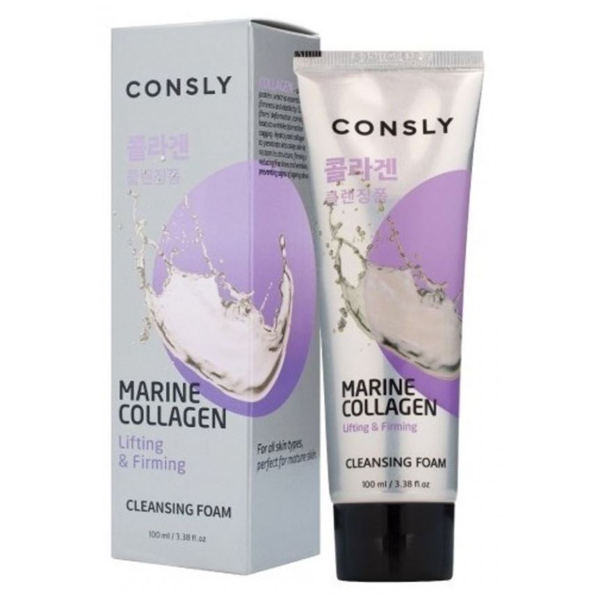 Consly Face Care Marine Collagen Lifting Creamy Cleansing Foam  Укрепляющая кремовая пенка для умывания с морским коллагеном 