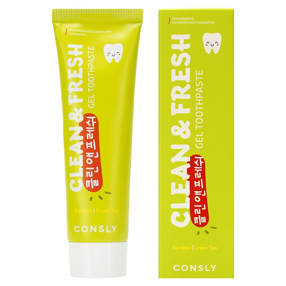 Consly Oral Care Clean&Fresh Bamboo & Green Tea Gel Toothpaste Паста зубная гелевая с экстрактами бамбука и зеленого чая 
