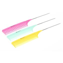 CO-3Mix Набор расчесок  для мелирования DEWAL, с металлическим  хвостиком, цветные 26 см