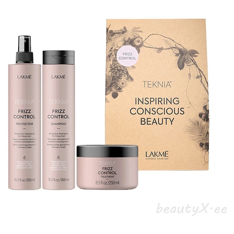 LakMe Teknia Frizz Control Set  Подарочный набор: шампунь, маска, спрей для термозащиты