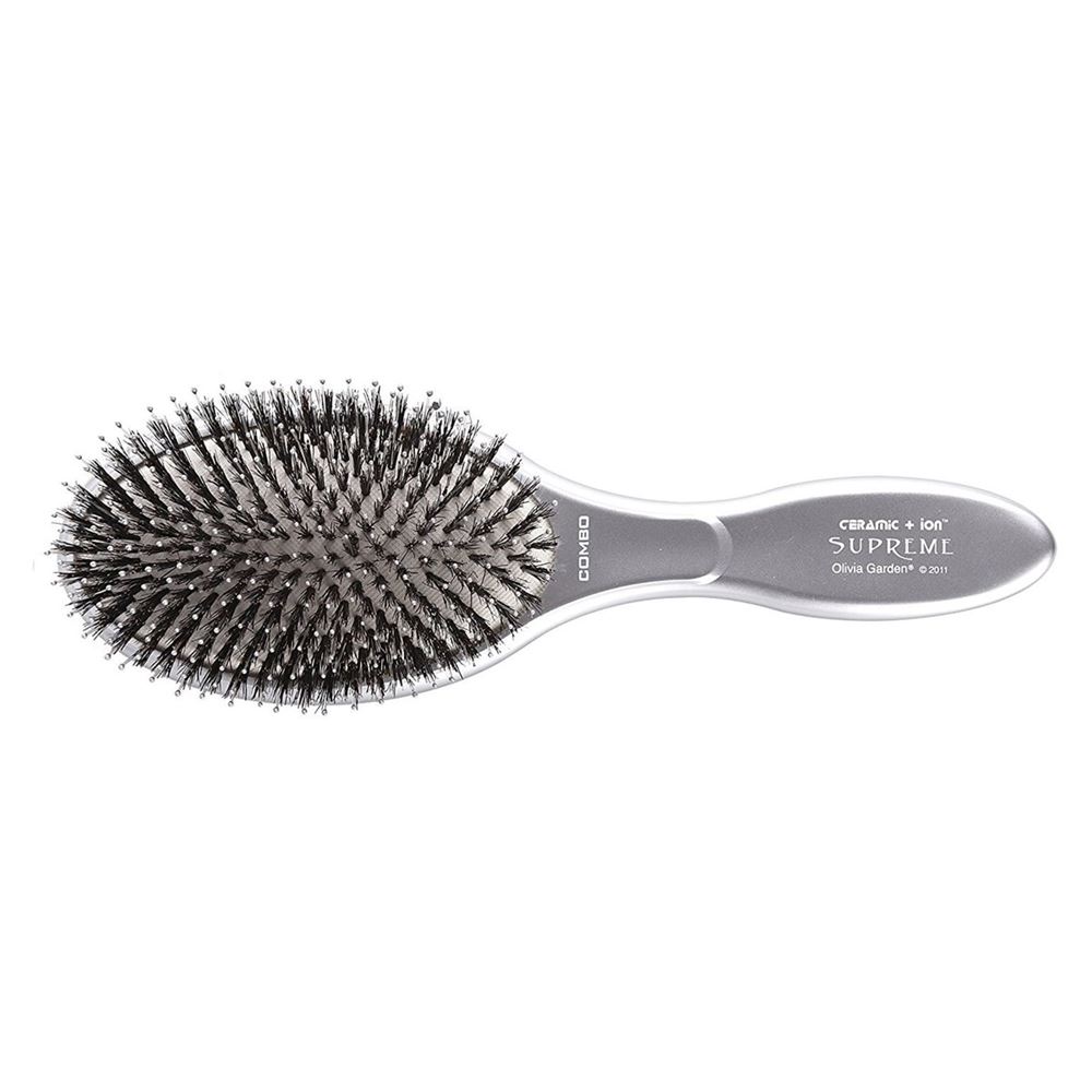 Olivia Garden Щетки и расчески для волос ID2032/OGBCISUP3COMBO Щетка EXPERT CARE OVAL Boar&Nylon Bristles Silver щетина+нейлон Щетка щетина+нейлон