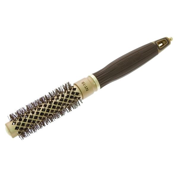 Olivia Garden Брашинги для волос ID2047/OGBNT18 Термобрашинг EXPERT BLOWOUT SHINE Wavy Bristles Gold&Brown 20 мм Термобрашинг 
