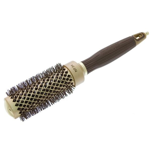 Olivia Garden Брашинги для волос ID2049/OGBNT34 Термобрашинг EXPERT BLOWOUT SHINE Wavy Bristles Gold&Brown 35 мм Термобрашинг