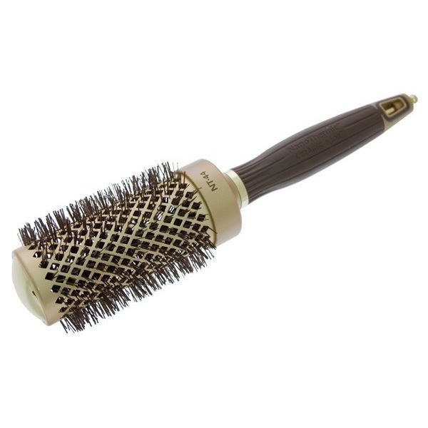 Olivia Garden Брашинги для волос ID2050/OGBNT44 Термобрашинг EXPERT BLOWOUT SHINE Wavy Bristles Gold&Brown 45 мм Термобрашинг 