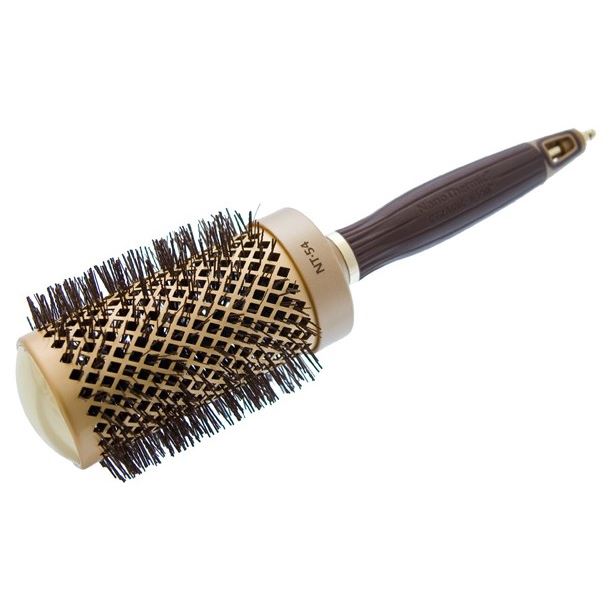 Olivia Garden Брашинги для волос ID2051/OGBNT54 Термобрашинг EXPERT BLOWOUT SHINE Wavy Bristles Gold&Brown 55 мм Термобрашинг 