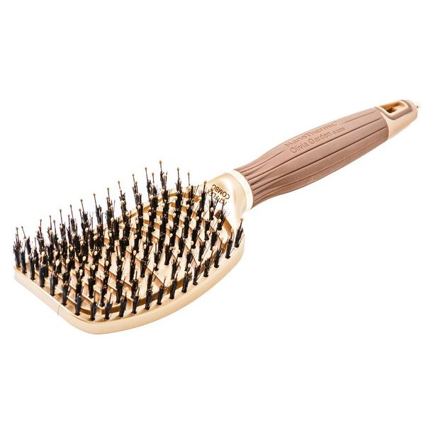 Olivia Garden Щетки и расчески для волос ID2071/BR-NT1PC-FLCOM Щетка EXPERT CARE FLEX Boar&Nylon Bristles Gold&Brown щетина+нейлон Щетка щетина+нейлон