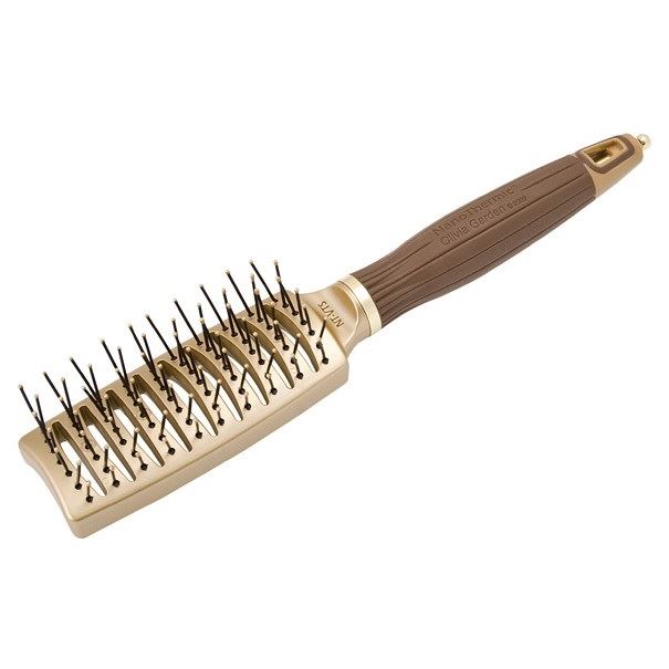 Olivia Garden Щетки и расчески для волос ID2075/OGBNTVTS Щетка EXPERT STYLE VENT Nylon Bristles Gold&Brown Щетка 