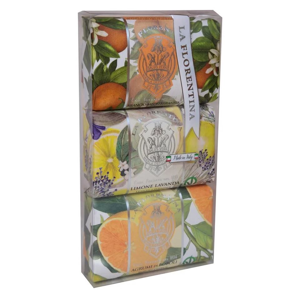 La Florentina Soap Набор мыла Lemon & Lavander, Orange Citrus 3*200 Набор мыла Лимон и Лаванда, Апельсин, Цитрус