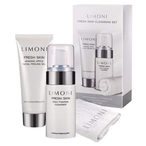 Limoni Gift Sets Набор Fresh Skin Cleansing Set  Набор: пенка для очищения кожи, гель-пилинг фруктовый, полотенце