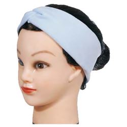 h10513 Повязка на голову эластичная светло-голубая