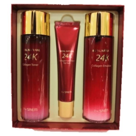 The Saem Face Care Набор Royal Natural 24K Collagen Skin Care 2 Set Набор: тонер, эмульсия, крем для глаз
