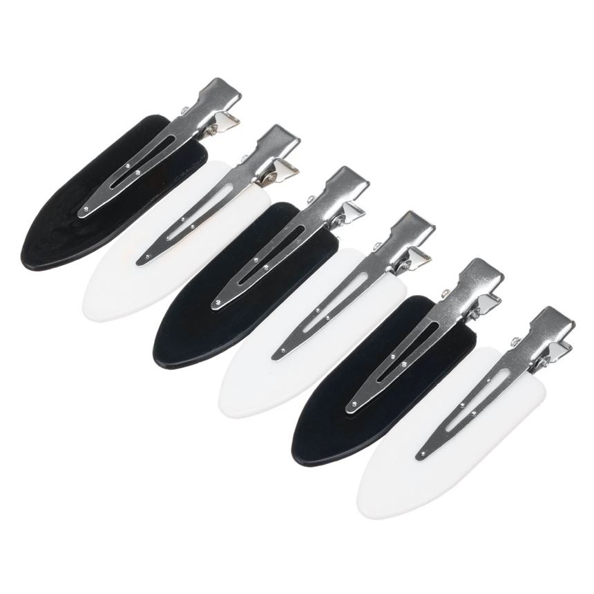 Dewal Professional Аксессуары для волос CL2603 white/black Зажим для волос DEWAL "Лепесток", пластик, 6 см 6 шт/уп[новый] Зажим для волос DEWAL "Лепесток"