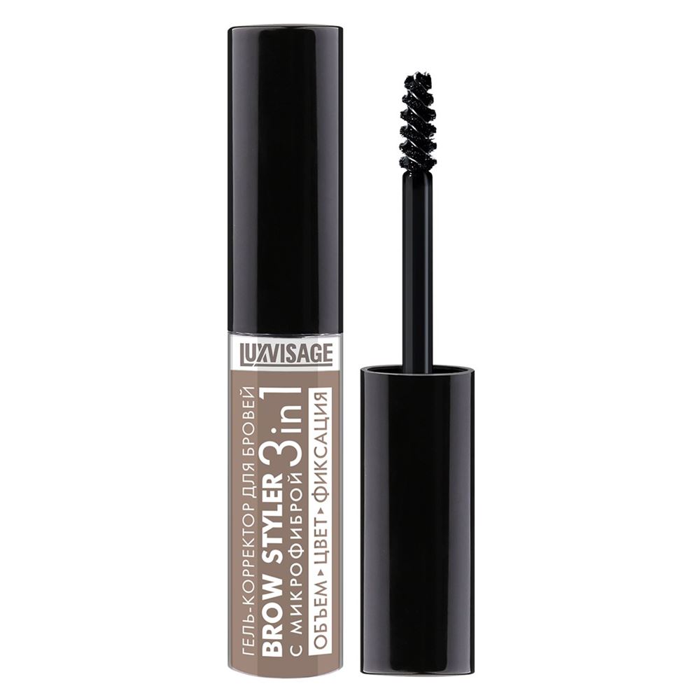 Luxvisage Make Up Гель-корректор для бровей с микрофиброй Brow Styler 3 in 1  Гель-корректор для бровей с микрофиброй