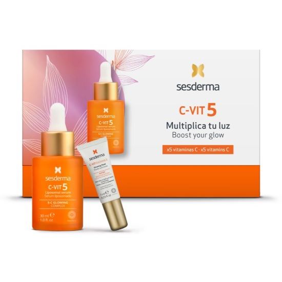 Sesderma C-VIT Набор C-VIT 5 Liposomal serum &  C-VIT RADIANCE Glowing fluid Набор: сыворотка, флюид (миниатюра)