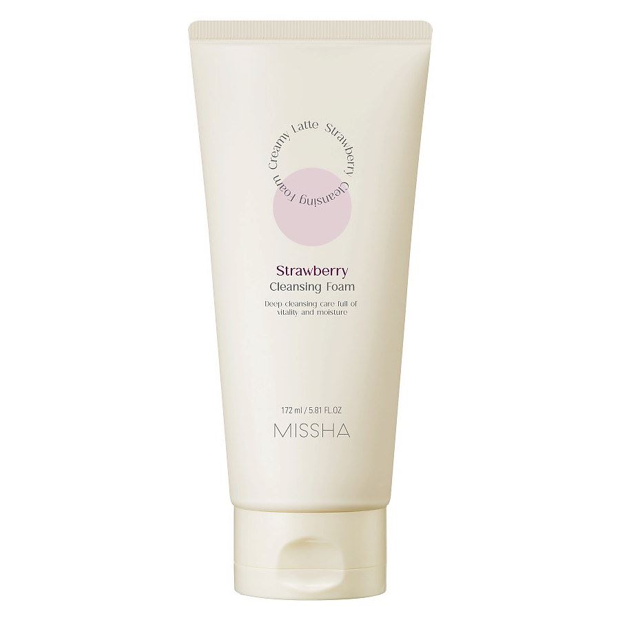 Missha Face Care Creamy Latte Cleansing Foam Strawberry Пенка для умывания с экстрактом Клубники