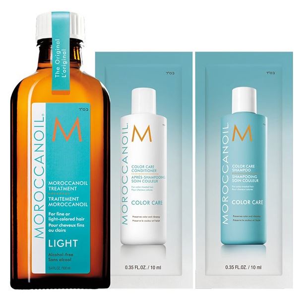Moroccanoil Moisture Repair Набор Light Oil Treatment + Color Care Набор:  масло восстанавливающее, шампунь, кондиционер