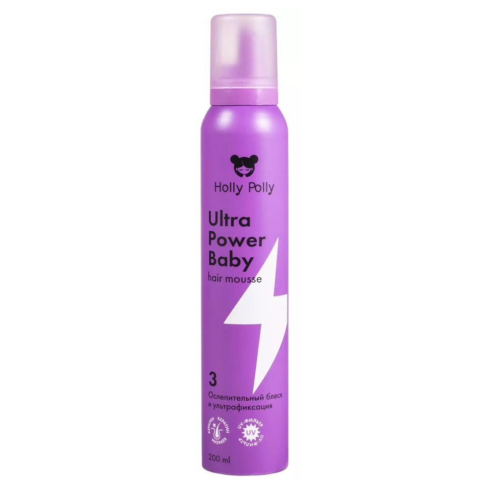 Holly Polly Hair Care Ultra Power Baby Hair Mousse Мусс для волос Ослепительный Блеск и Ультрафиксаци