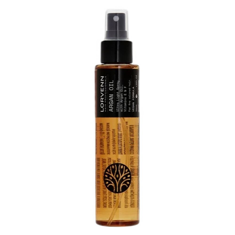 Lorvenn Hair Professionals Argan Oil Argan Oil Ultra Light Spray Ультра-легкое масло-спрей для тонких и тусклых волос с аргановым маслом, витаминами Е и F, UV фильтром 