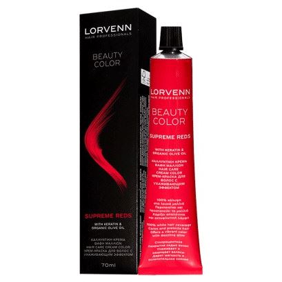 Lorvenn Hair Professionals Coloring and Color Care Beauty Color Supreme Reds Стойкая крем-краска для волос