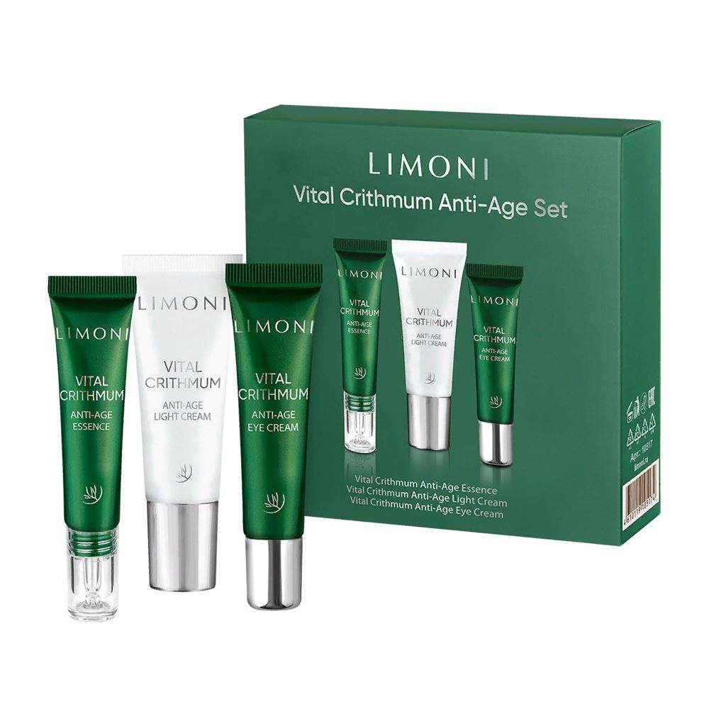 Limoni Gift Sets Набор Vital Crithmum Anti-Age CareE Set Набор: легкий крем для лица, крем для век, эссенция