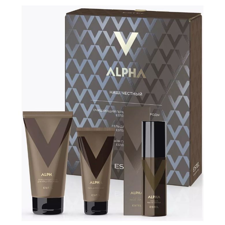 Estel Professional Alpha Homme Набор Alpha "Наш. Честный"  Набор "Честь": очищающий  гель для лица и бороды , гель для бритья, лосьон после бритья