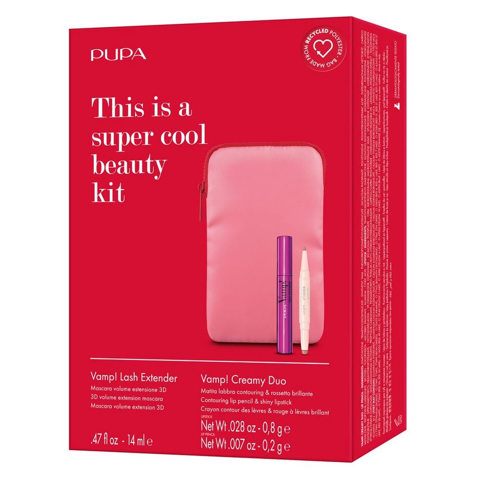 Pupa Gift Sets Vamp! Lash Extender & Vamp! Creamy Duo & Cумочка Набор: тушь для ресниц, помада, сумочка