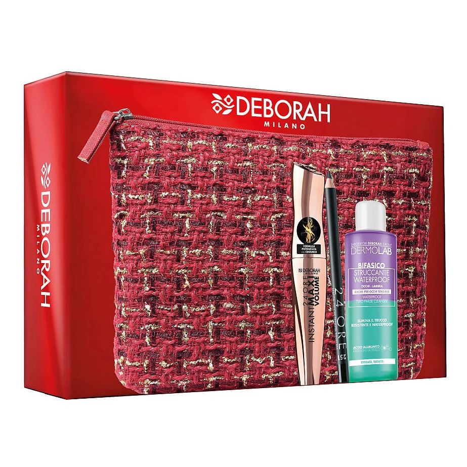 Deborah Milano Make Up N.01 Set: 24 Ore Instant Maxi Volume Mascara, 24 Ore Long Lasting Lip Pencil N.01 Набор в косметичке