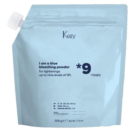 KEZY Involve Color I Am A Blue Bleaching Powder Нелетучий голубой обесвечивающий  порошок для быстрого суперосветления до 9 тонов 