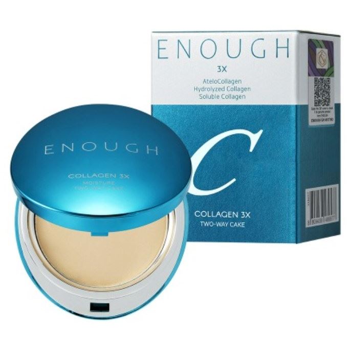 Enough Make Up 3x Collagen Moisture Two-way Cake SPF28 PA++ Пудра для лица + запасной блок увлажняющая