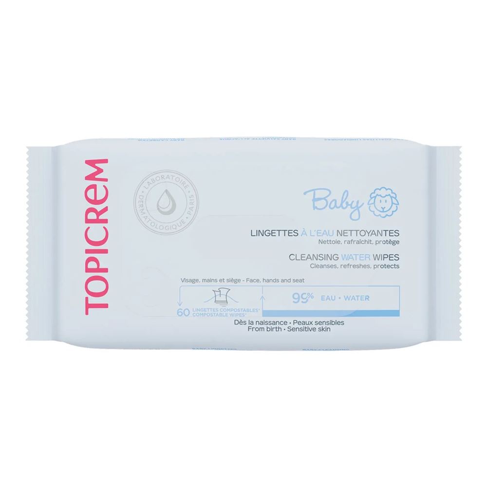 Topicrem Soins Bebe Bio Baby Cleansing Water Wipes Салфетки на водной основе без запаха