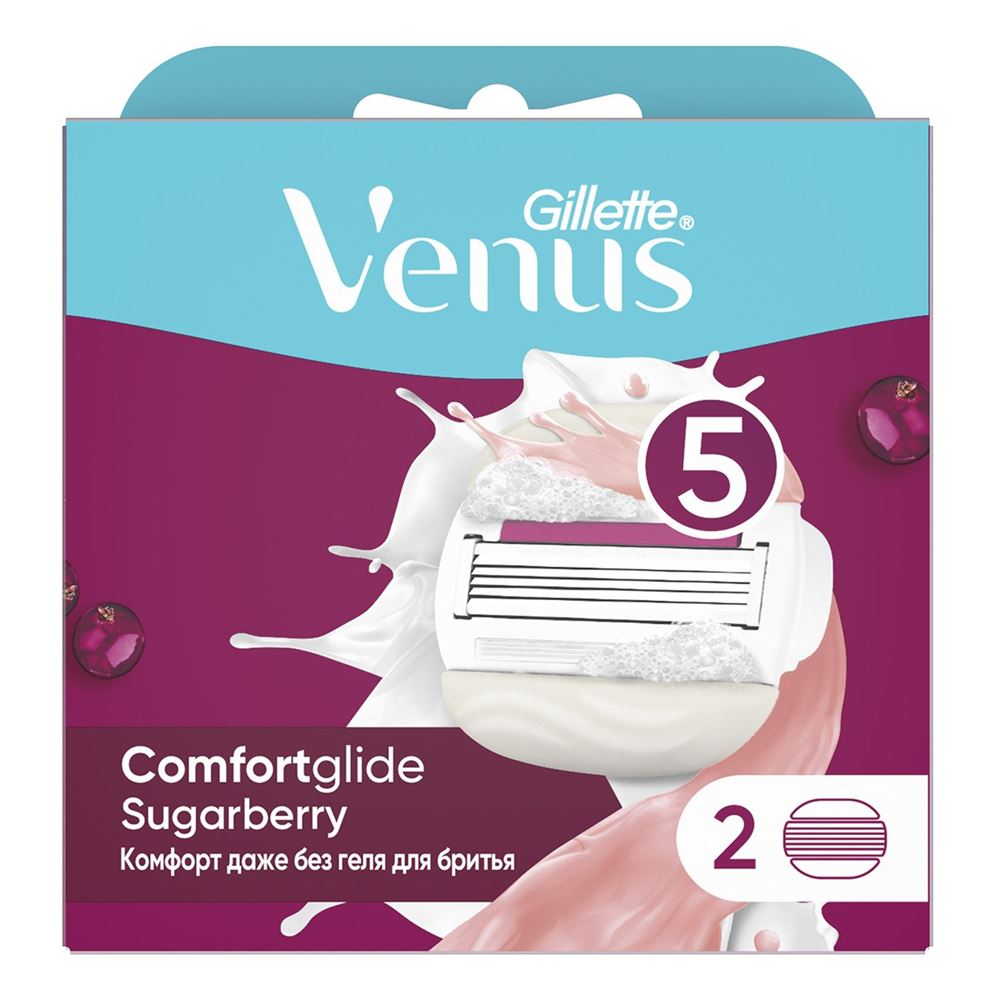 Gillette Venus  Venus Comfortglide Sugarberry - 2 Сменные Кассеты Бузопасная бритва - сменные кассеты