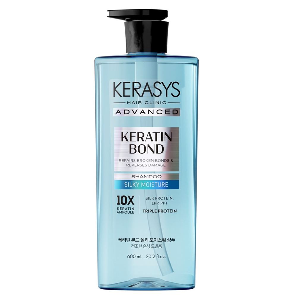 KeraSys Hair Care  Advanced Keratin Bond Shampoo Silky Moisture Шампунь для сухих вьющихся пористых кудрявых волос Шёлковое увлажнение